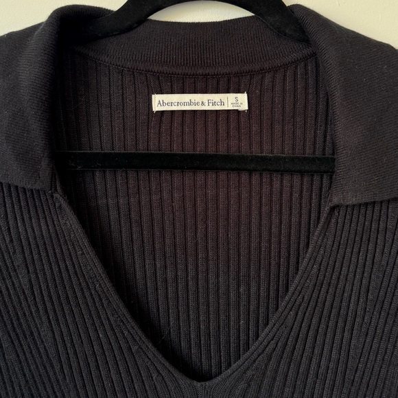 Abercrombie & Fitch Black Polo Ribbed Knit Mini Dress - Size S - Picture 5 of 11